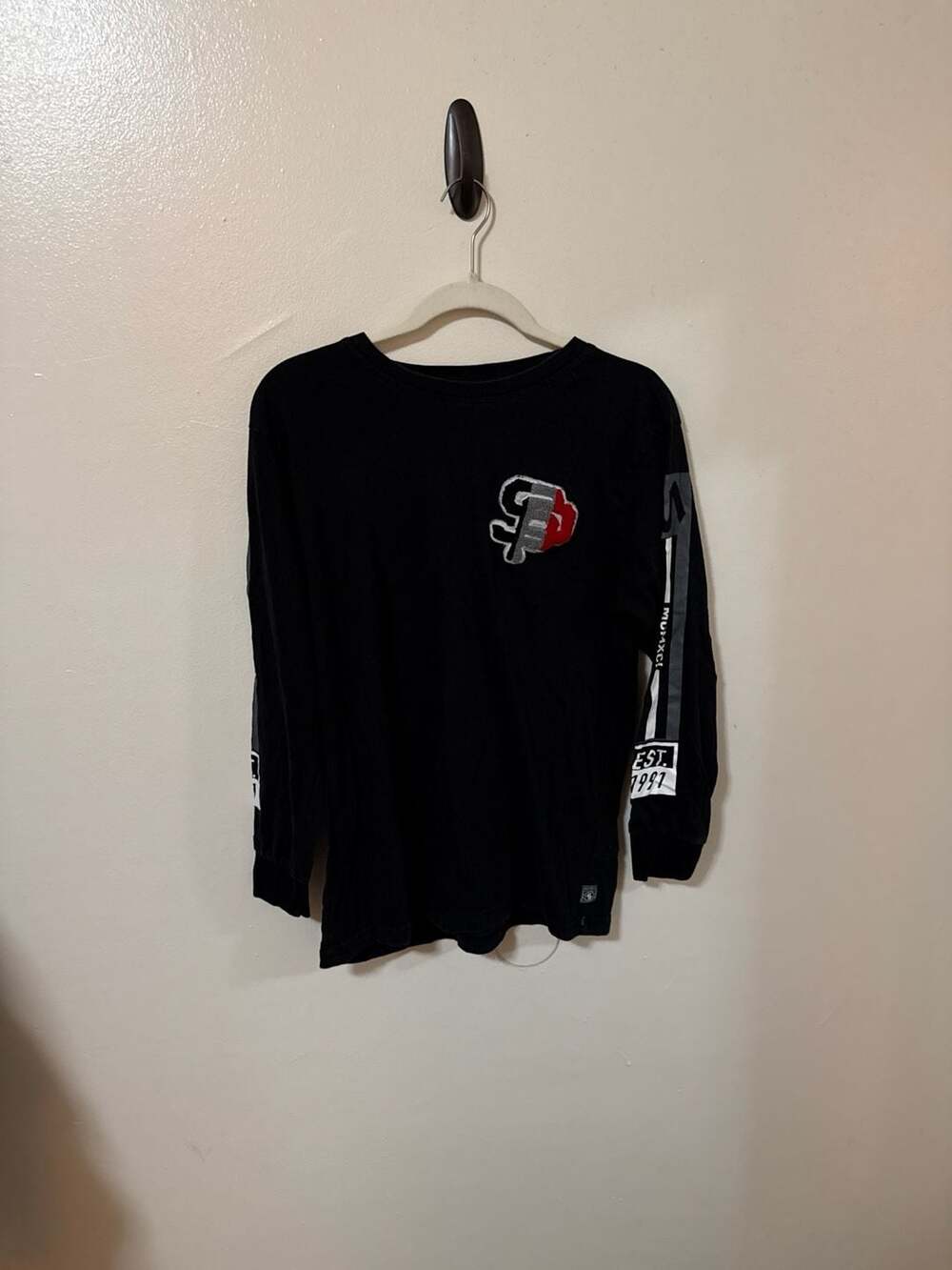 Vintage Southpole Authentic Collection Long Sleeve Graphic Tee Black XL